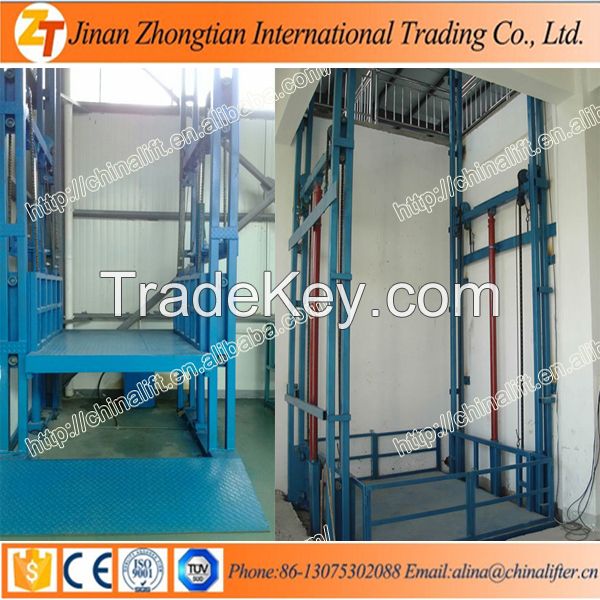 Stationary hydraulic guide rail lift platform elevator workform for hot sale