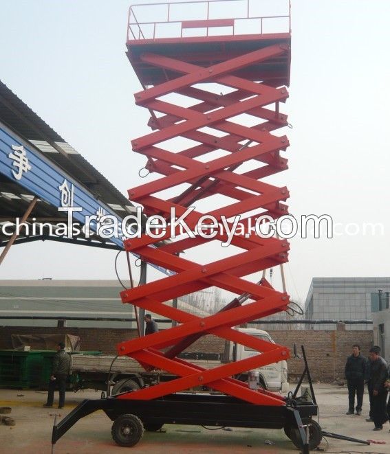 Mobile hydraulic scissor aerial work lifter platform