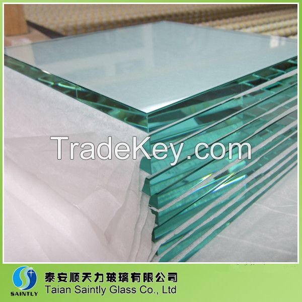 3mm-6mm tempered safety building glass with polished edge