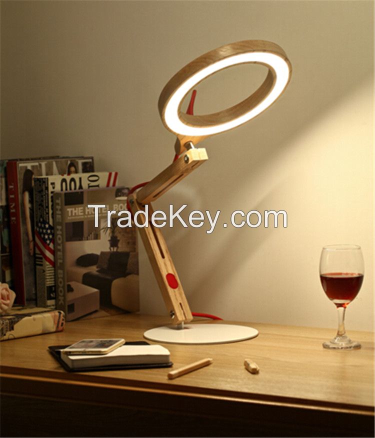 handmade wood desk lamps office lamp simple and modern Modeng table lamps 48led unique design