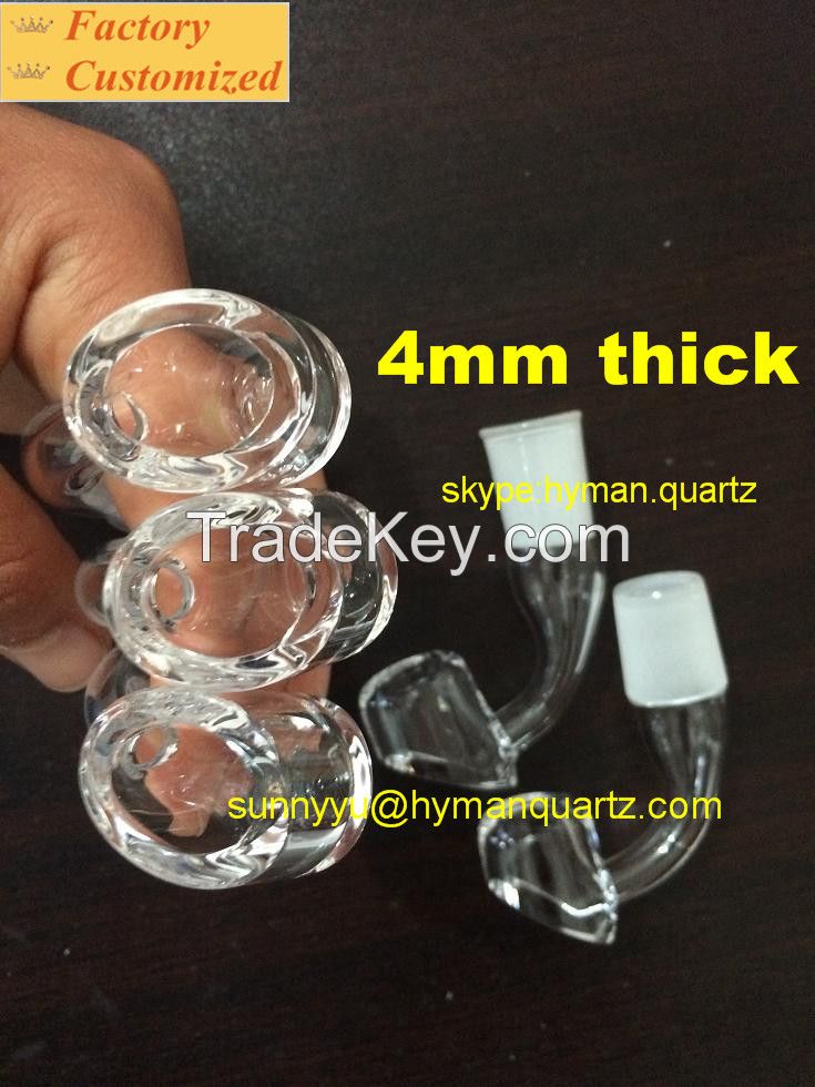 4mm thick quartz club banger nail domeless, super thick quartz nail, also sell colored quartz honey bucket nail with carb cap