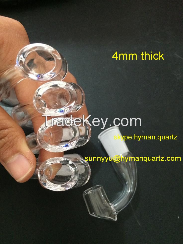 4mm thick quartz club banger nail domeless, super thick quartz nail, also sell colored quartz honey bucket nail with carb cap