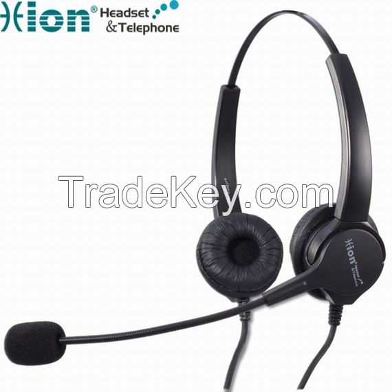 Binaural Noise Canceling Microphone Call Center Headset