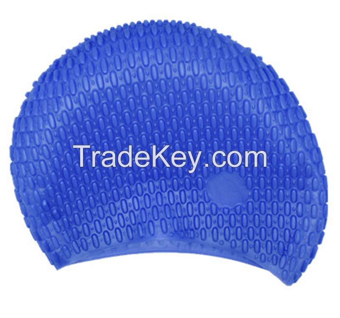 silicone swimming cap with particles