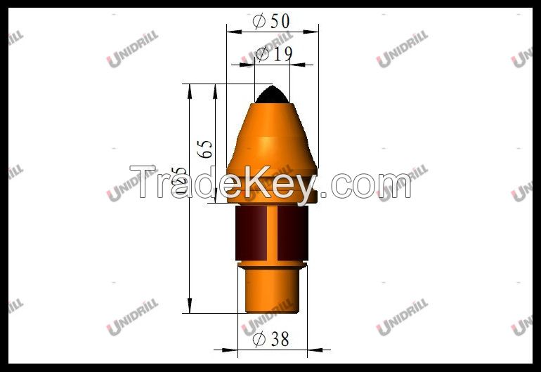 B47K19H2Foundation Drilling Tool Conical Round Shank Bit Tungsten Carbide Tipped Betek Cutter Teeth Rotary Machine Chisels