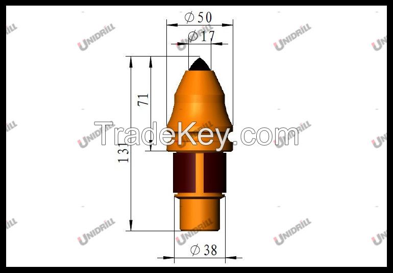 B47K17.5LK70-H Foundation Drilling Tool Conical Round Shank Bit Tungsten Carbide Tipped Betek Cutter Teeth Rotary Machine Chisels