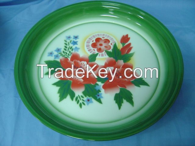 Hot sale enamel plate round tray deco enamelware