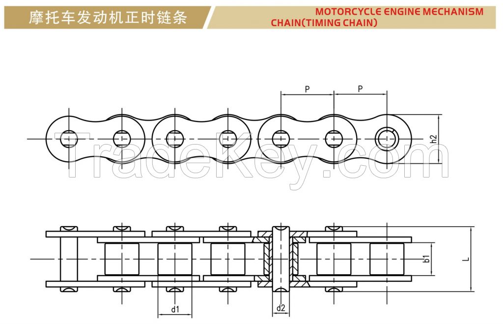 25H/25HX/25HD/219H/219SH/270H/06B Motorcycle Engine Chain/Timing Chain