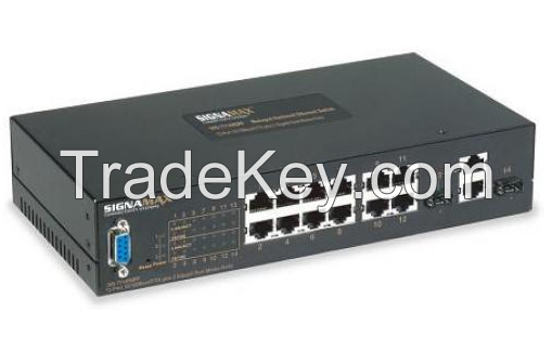 12-Port 10/100 Industrial Managed Switch + 2-SFP/RJ-45 Dual Media Ports