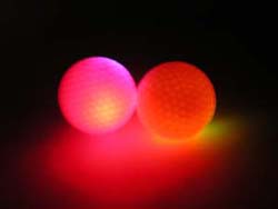 Flashing golf ball