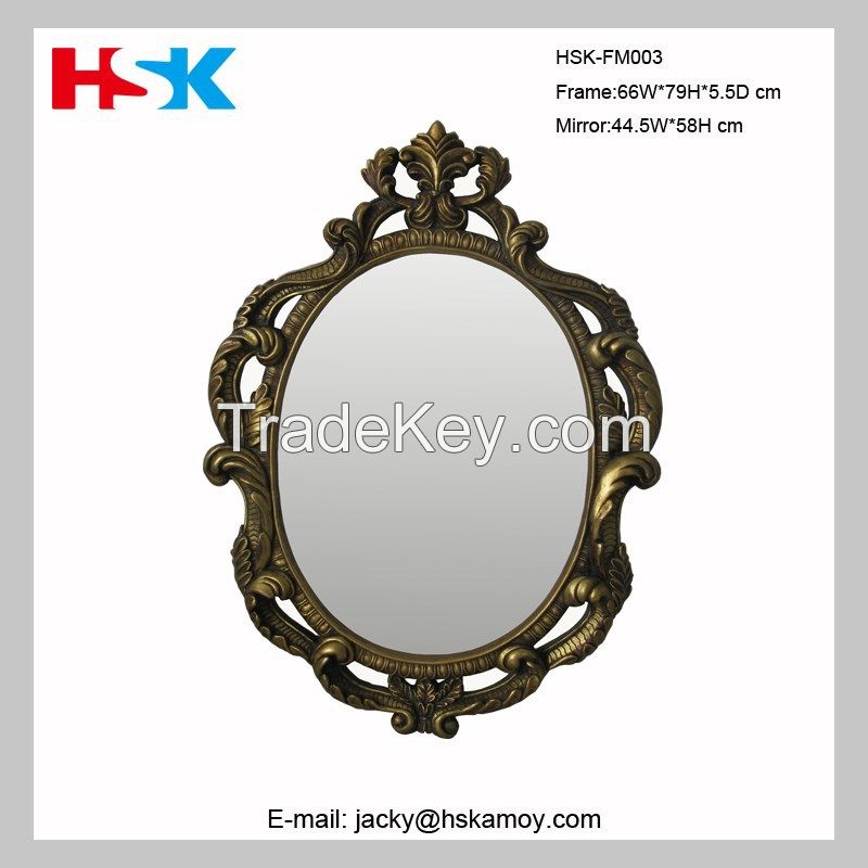 Classical Baroque Wall Mirror, Resin Decor Mirror, Carving Living Room Mirror