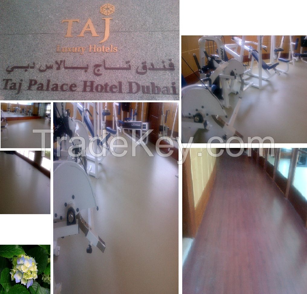 PVC Vinyl Flooring. Applications in school, office, gym, hotel and hospitals.