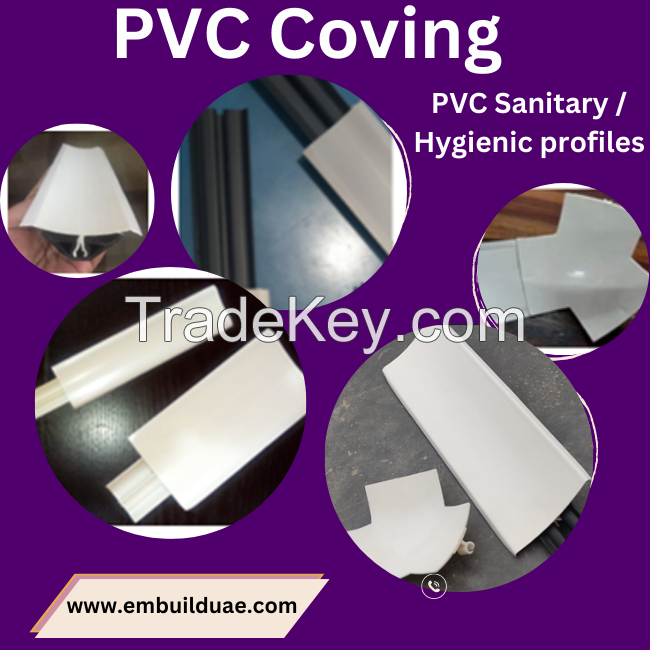 COVING (PVC Coving, Aluminum Coving), Sanitary / Hygienic Profiles for cleanrooms, cold rooms