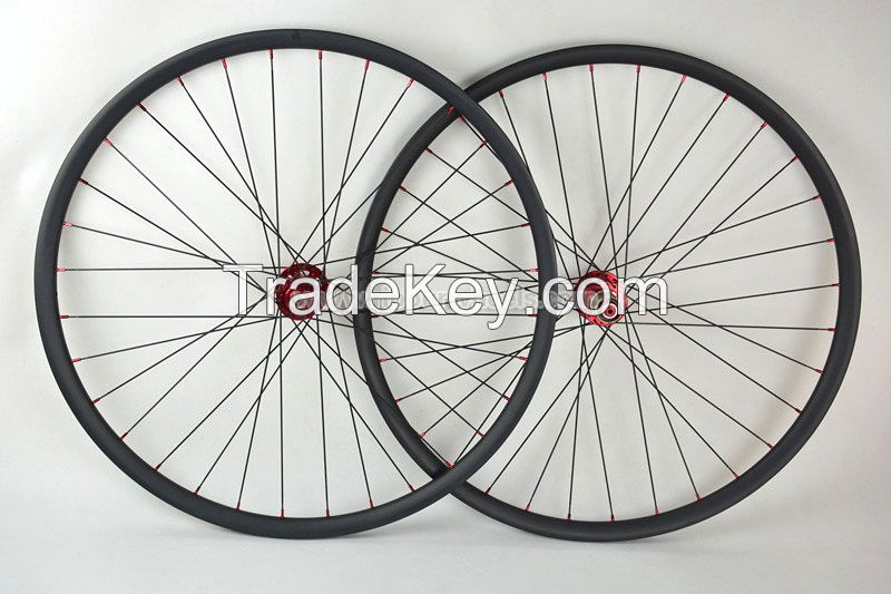 29er 27mm wide MTB carbon wheelset XC race AM enduro Clincher Wheelset