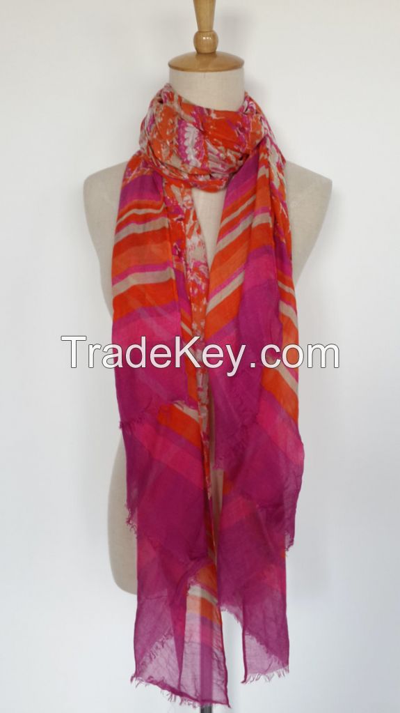 100% Viscose Soft Skin Friendly Bohemia Style Colorful Long Scarf