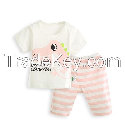 2015 Cotton Crocodile Summer Baby Boy Girl Clothing Set Baby Suits Short Sleeve Vest+Shorts Unisex Newborn Infant Clothing