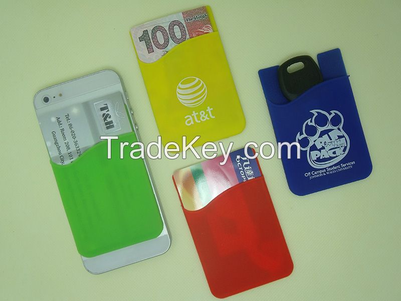 Sticky card holder, cellphone sticky pocket