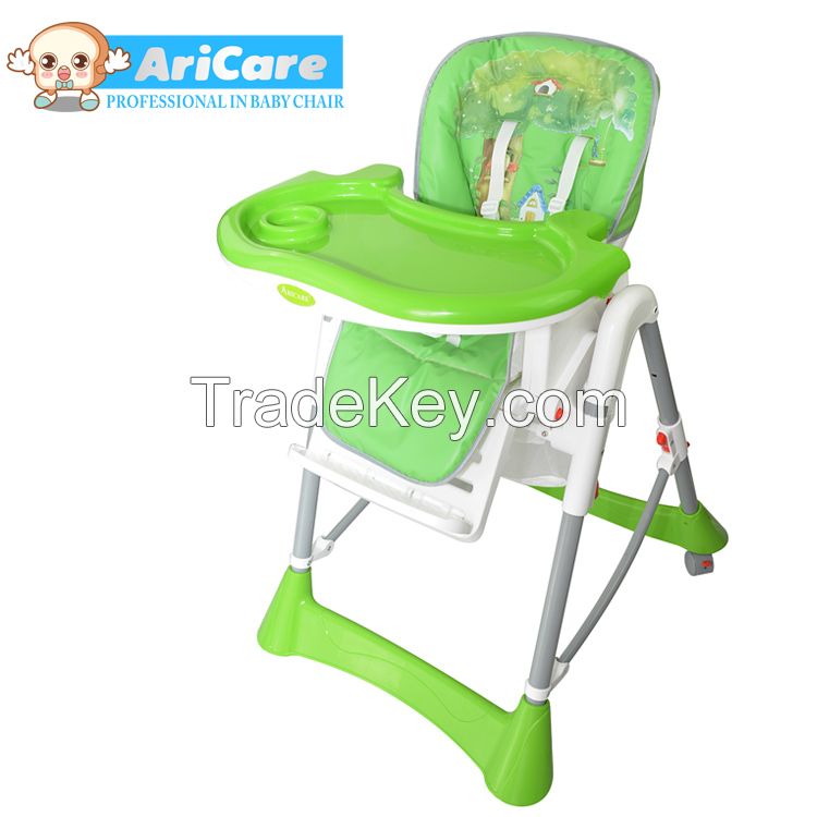 Adjustable folding baby feeding chair with en14988 certificates