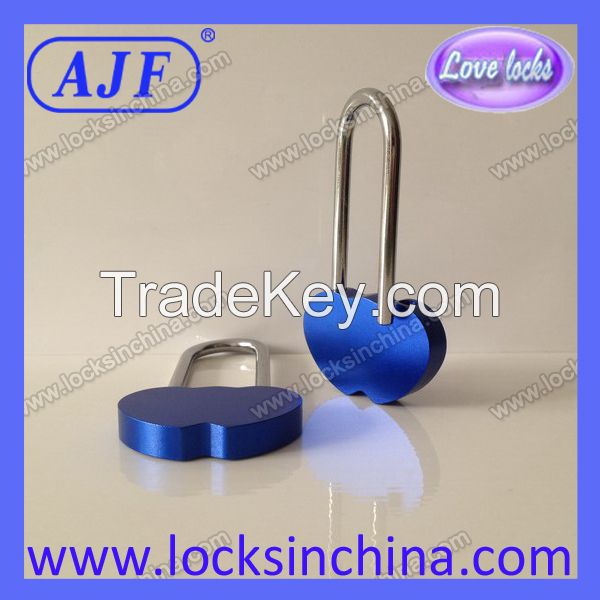 AJF new arrival popular aluminium colorful gift love heart shape lock