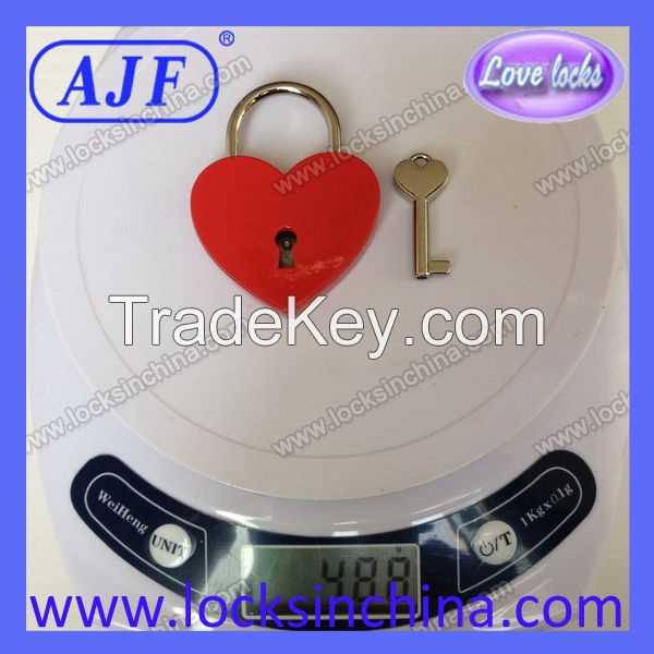 AJF 2015 newly arrived rose red lover heart lock for lovers