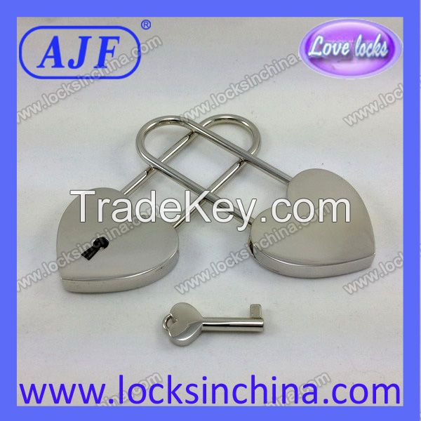 AJF Newest Hot Selling Metal Big Working Heart love padlock