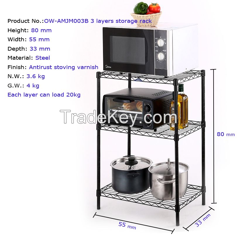 3 Layers storage rack for kitchen