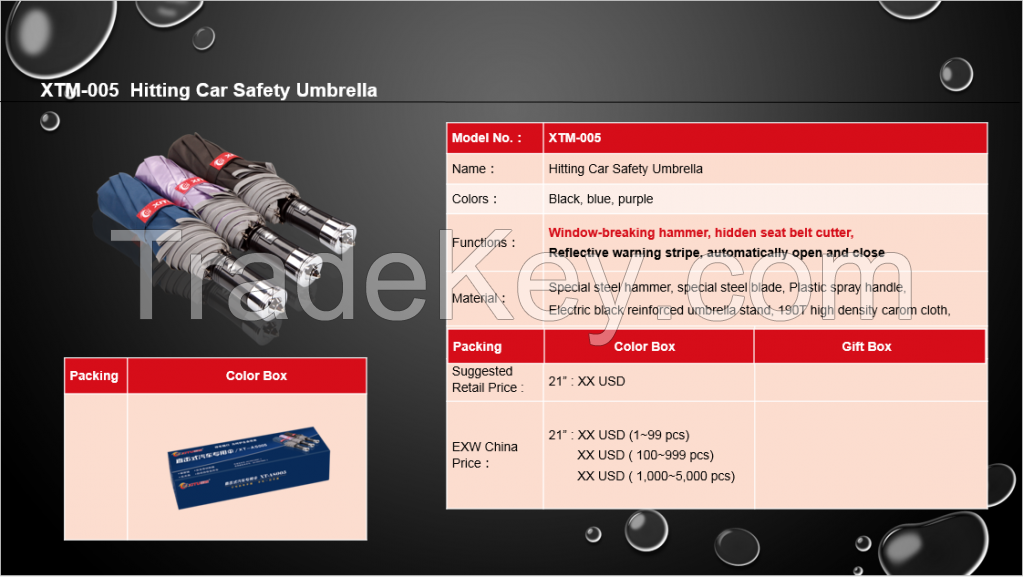 XTM-005  Hitting Car Safety Umbrella