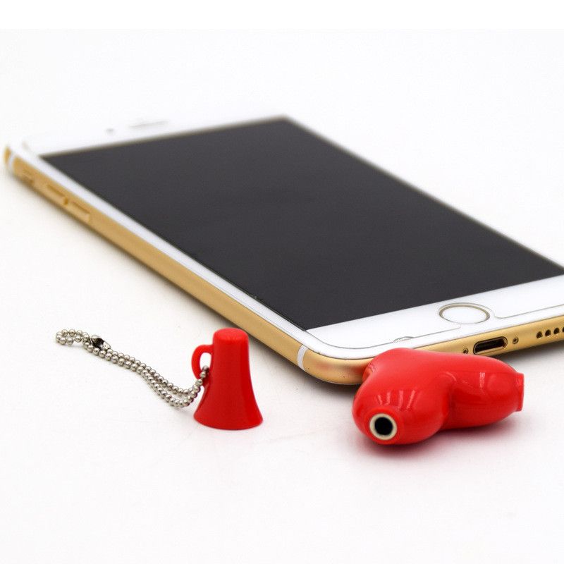 Heart-shaped 3.5mm Jack Aux Audio Cable Earphone Music Share Splitter for iPhone iPad iPod MP3 MP4 Media Player