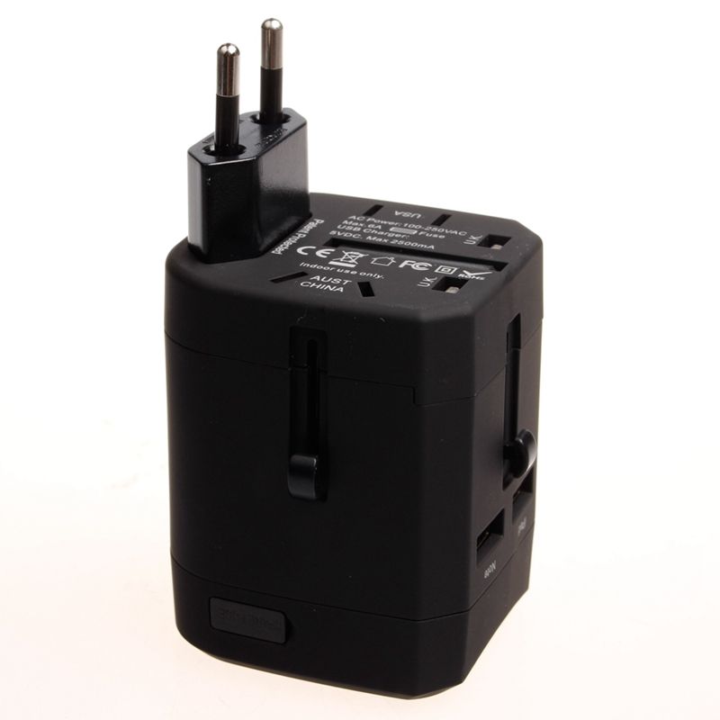 2.5A Dual USB model Outlet Travel Charger Adapter Plug Socket with USB for US UK EU AU