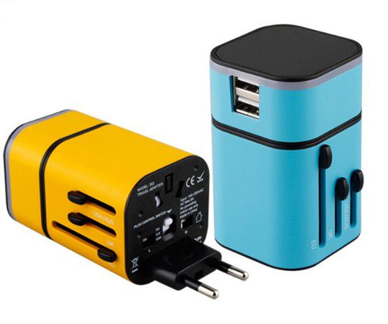 Universal Multi-function Travel Adapter Electric Plugs Sockets Converter US/AU/UK/EU with Dual USB Charging 5V 3.2A