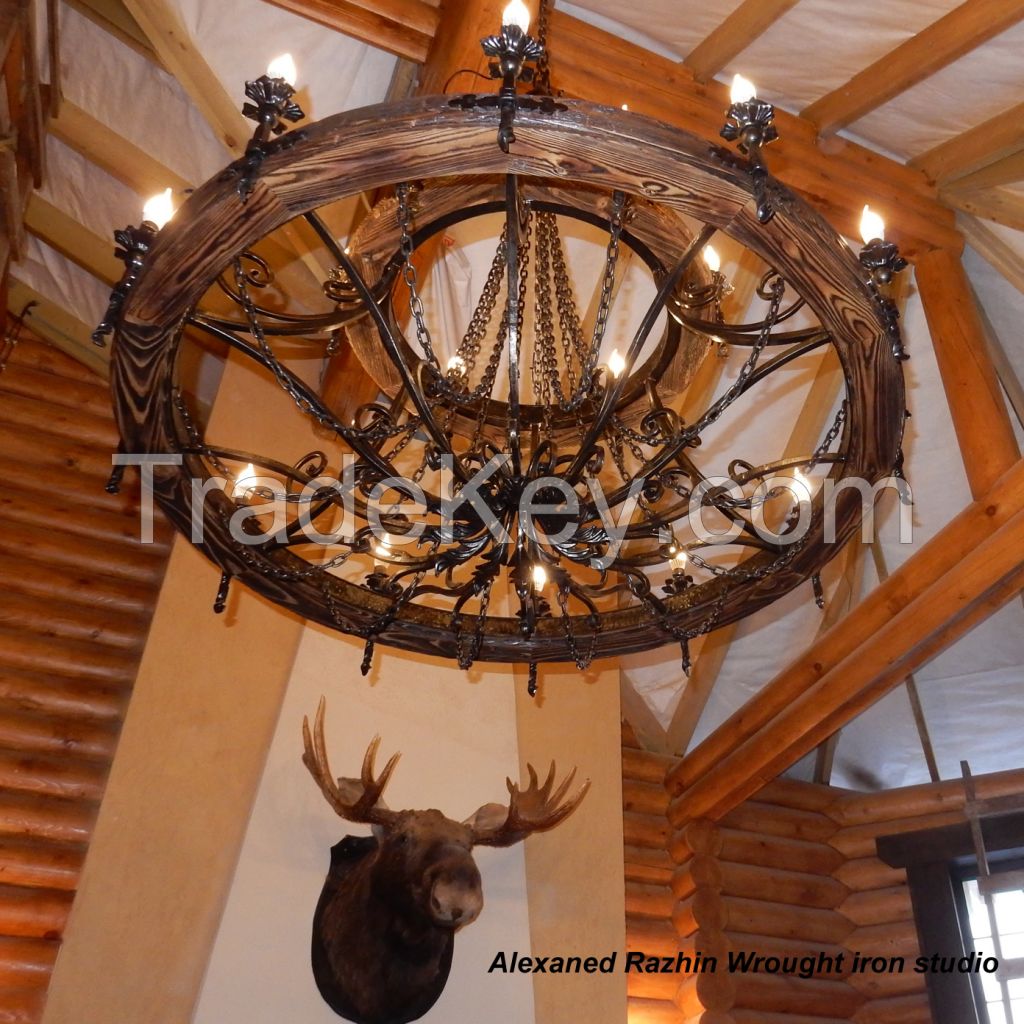 Wrought iron chandelier