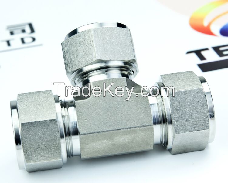 stainless steel tube end Tee pipe fittings