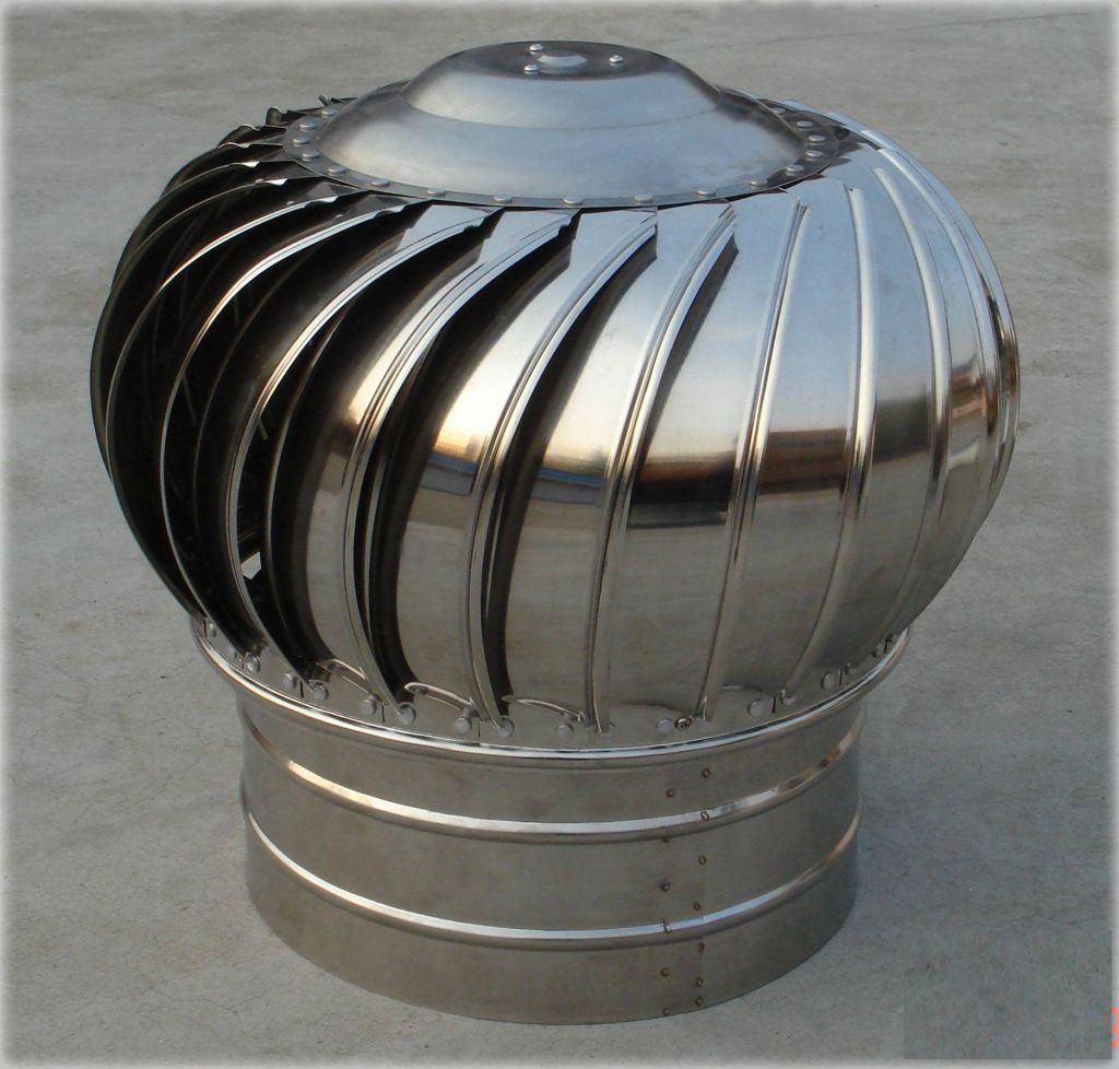 Wind force roof turbine ventiation