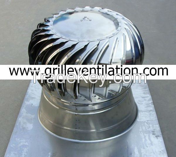 Wind force roof turbine ventiation