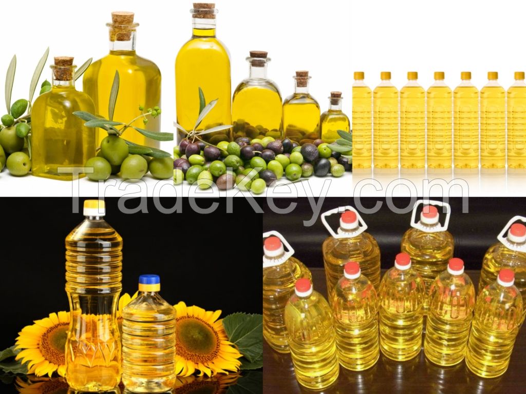 High quality crude and refined sunflower oil, Virgin Olive oil and Soybeans oil.
