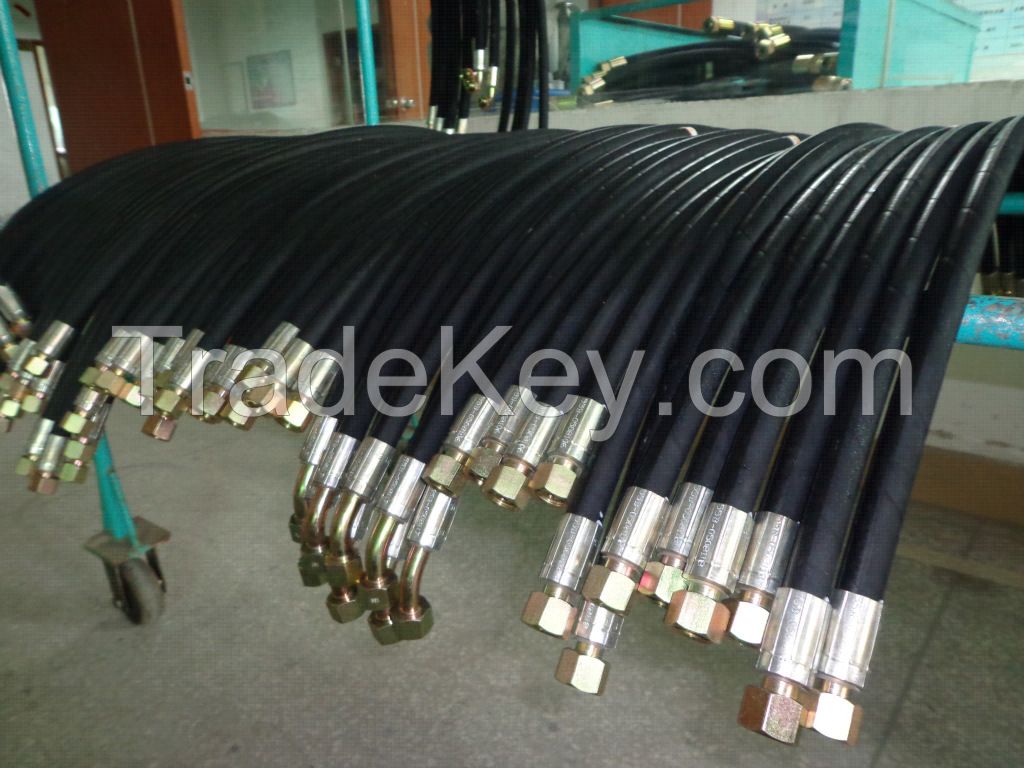 High pressure oil tube hydraulic rubber hose steel wire rubber hose