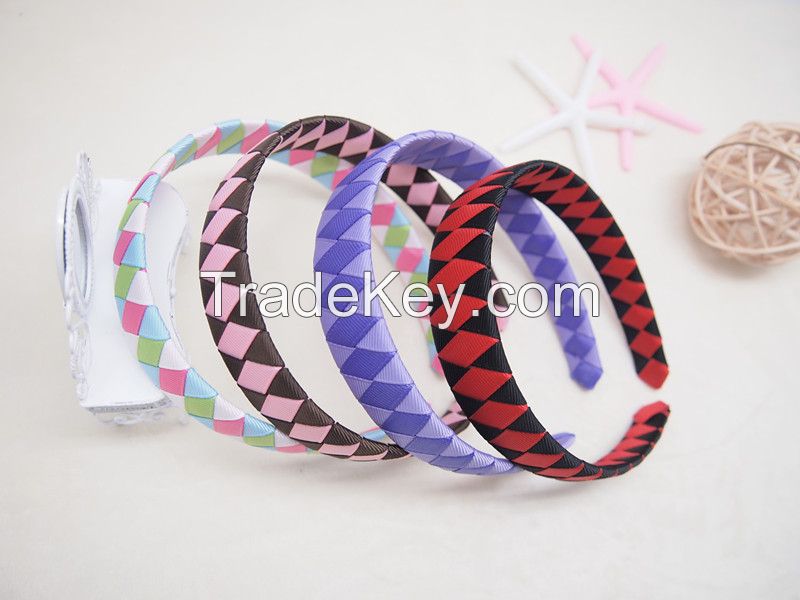 Polka Dots Grosgrain Ribbon Headbands with Hair Bows