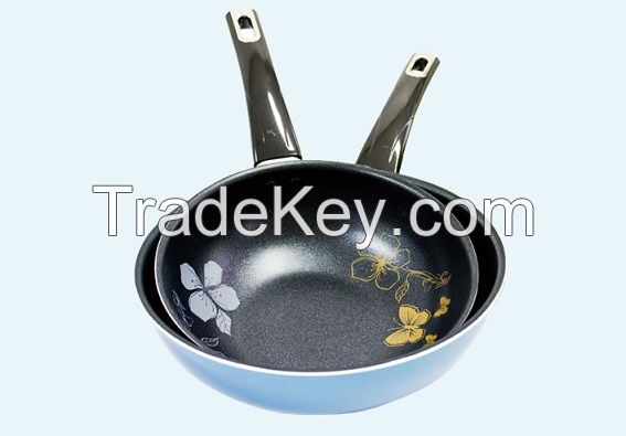 Aluminum press fry pan/ wok pan