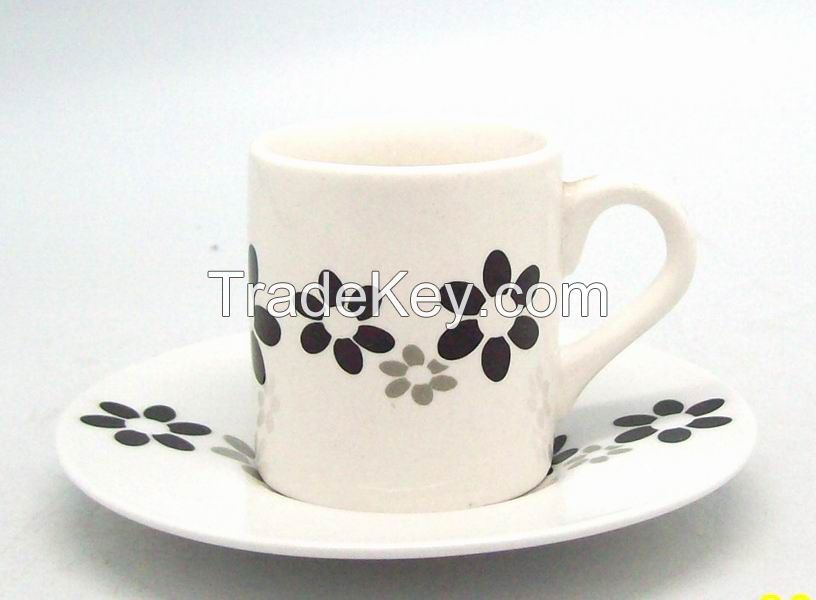 with imprints/printing/coating solid color glaze promotion gifts ceramic/procelain coffee/latter/milk cup and saucer