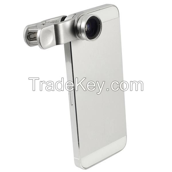 Universal 3 In 1 Clip-on Fish Eye Macro Wide Angle Mobile Phone Lens Camera kit for iPhone 4 5 6 Samsung S4 S5 note2 3 4 Nokia