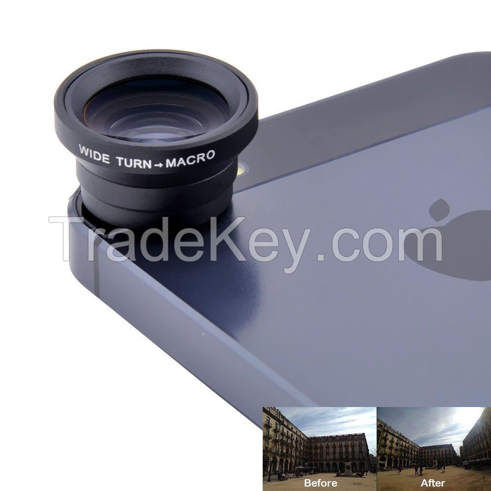 Magnetic 3in1 Fisheye fish eye Lens + Wide Angle + Macro Mobile Phone Lens photo Kit Set for iPhone 4 4S 5 5S 6 plus Samsung S4 Note2