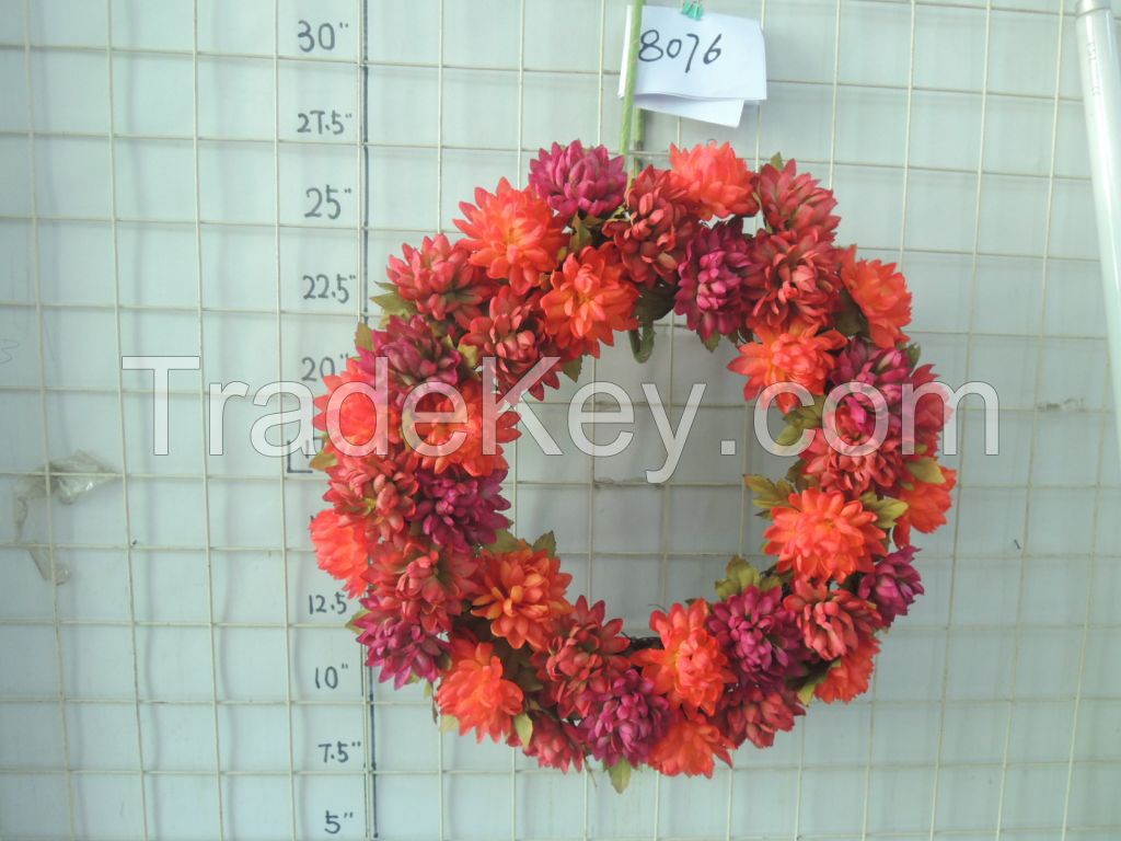 wreath for spring decoration, small pick sunflower, 2014 new design wreath 