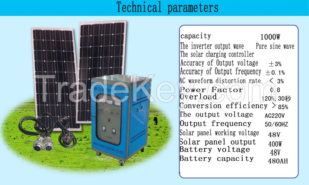 Cheapest 2015 New CE RoSH 1000w solar power system Portable off gird Solar Generator solar energy system Price With Fast Charge Funtion lights