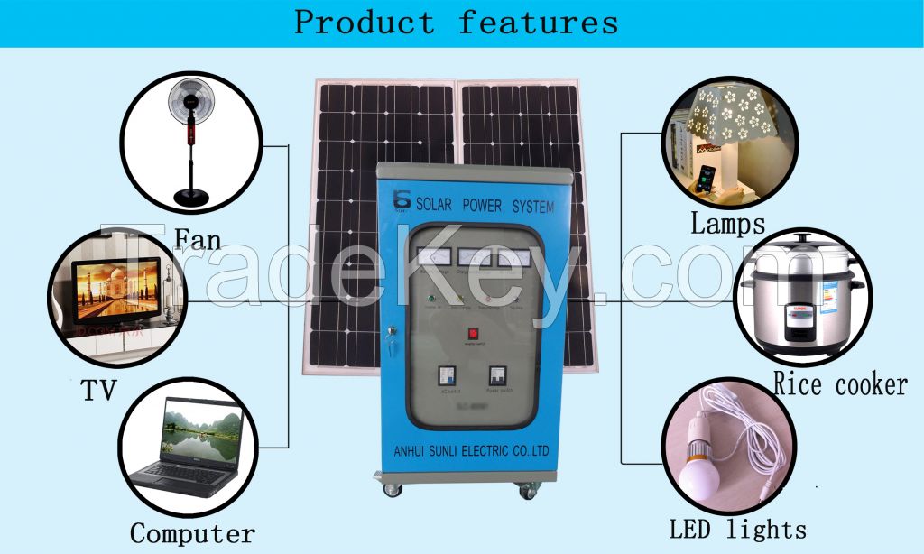 CE RoSH 2015 High quality grid switch portable solar generator in city power 6000w solar light  solar panels AC and DC output 6000w solar power system hybrod solar generator in Anhui