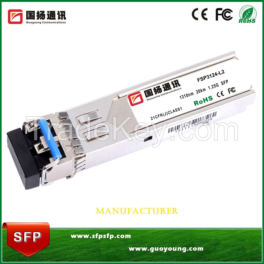 1310nm 20KM Duplex 1.25G SFP Optical Transceiver Module 