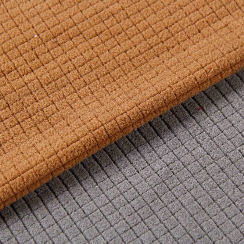 drop-needle  polar fleece small check 100% polyester