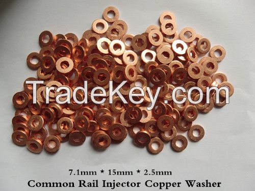 injector copper washer , diesel injector nozzle washer 7.1mm * 15mm * 1.5mm