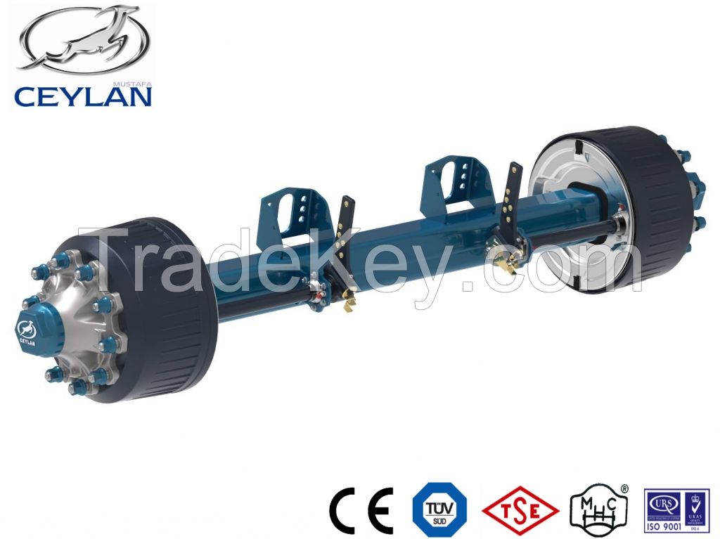 SINGLE TYRE TRAILER AXLES