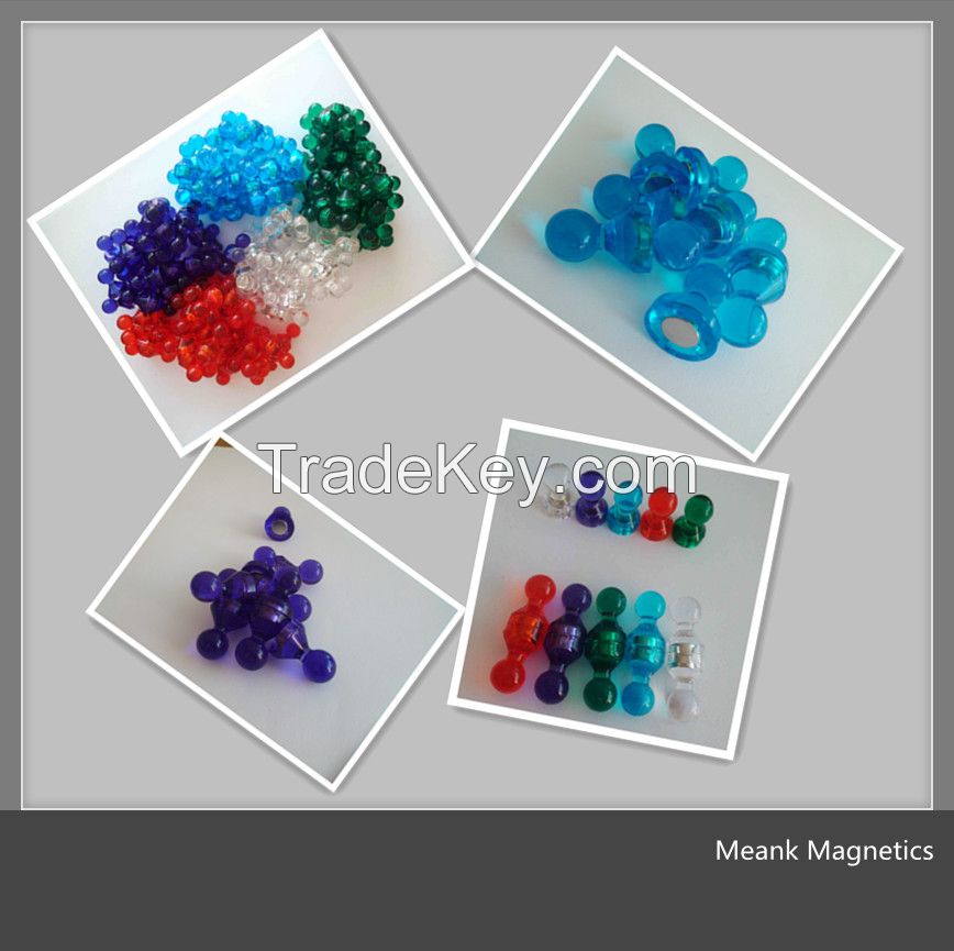 transparent colorful pushpin magnet