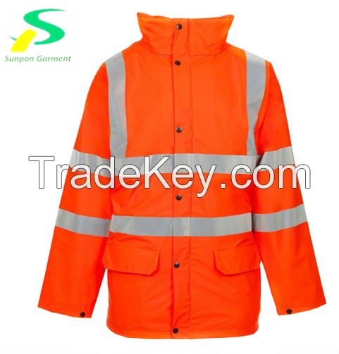 winter warm safety reflective jacket in en-471 standard for guarantee